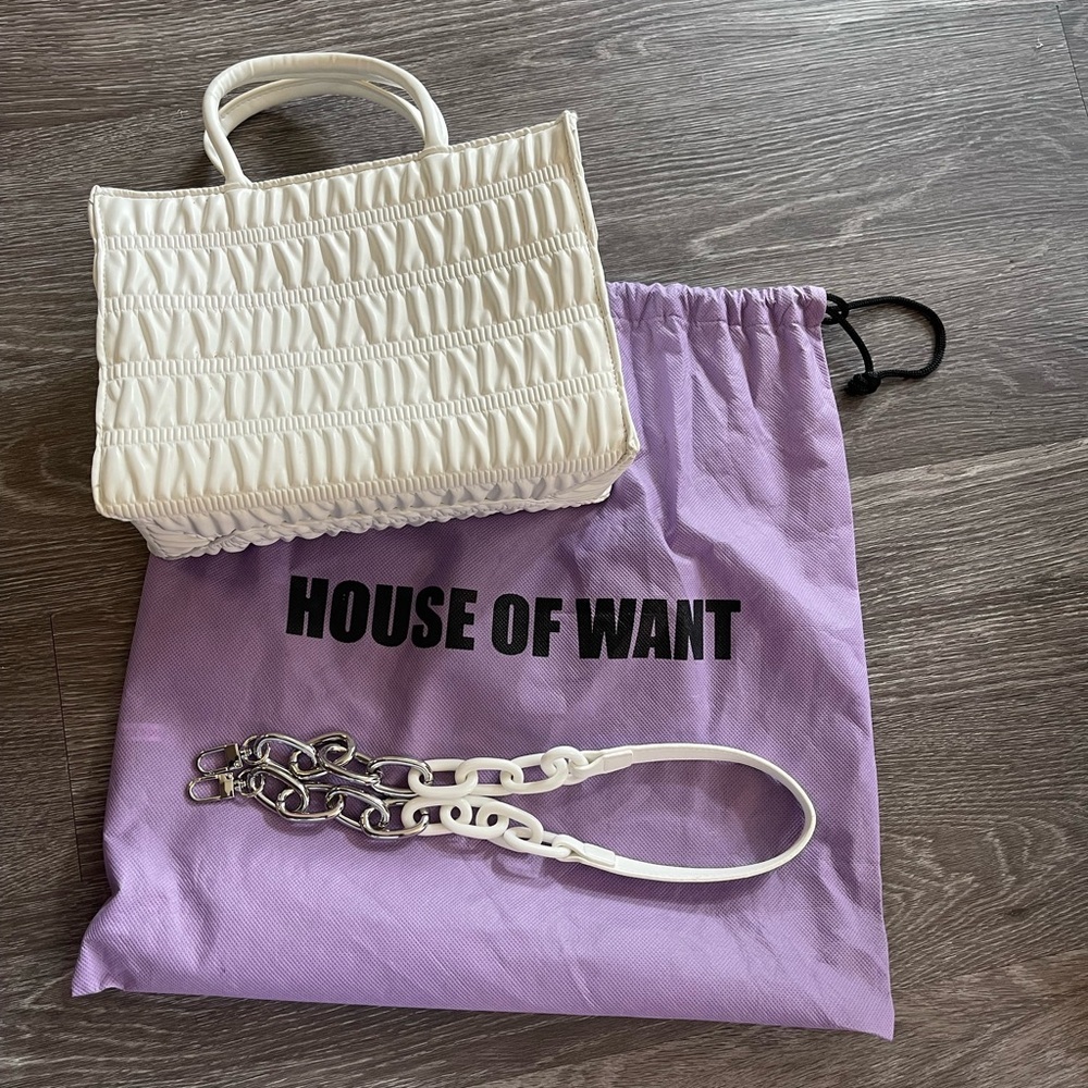 House of Want White (Nordstrom) Bag |Versatile Strap Option